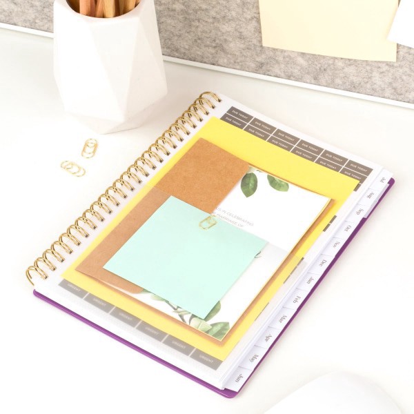 slide 2 of 10, 2024-2025 Cambridge Workstyle Balance Weekly/Monthly Academic Planner, 5-1/2"" X 8-1/2"", Purple Swirl, July 2024 To June 2025, 1606-200A-19, 1 ct