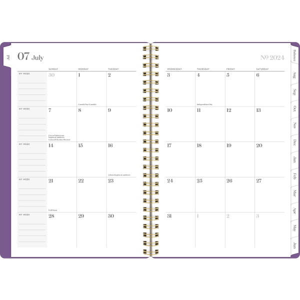 slide 10 of 10, 2024-2025 Cambridge Workstyle Balance Weekly/Monthly Academic Planner, 5-1/2"" X 8-1/2"", Purple Swirl, July 2024 To June 2025, 1606-200A-19, 1 ct