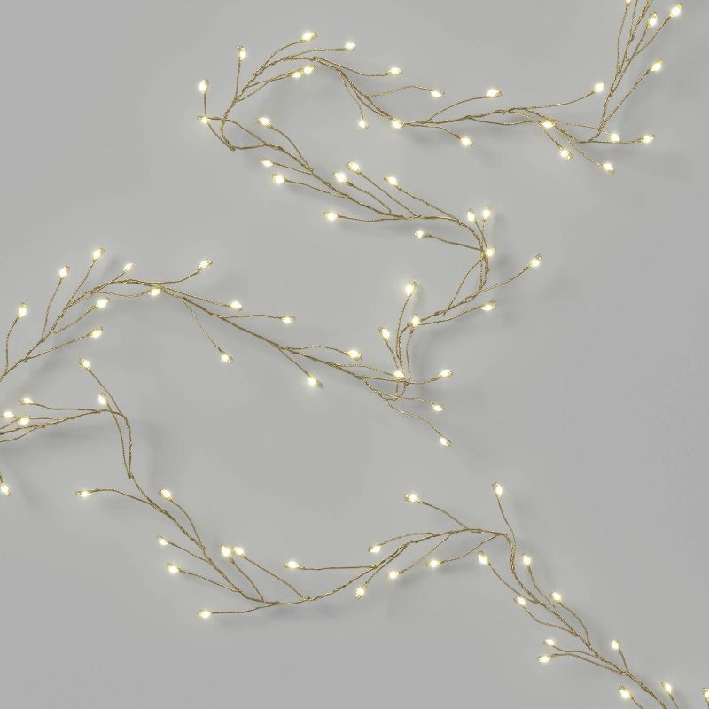 slide 3 of 4, 160 LED Indoor Outdoor Fairy String Lights White - Threshold™, 1 ct
