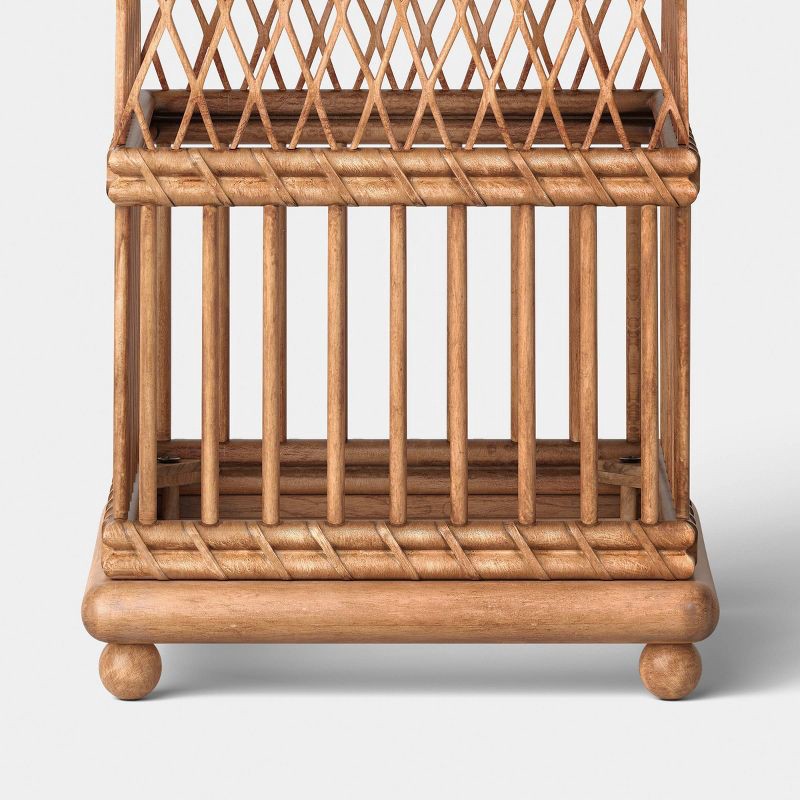 slide 4 of 5, Open Weave Battery/Solar LED Outdoor Large Lantern Beige - Threshold™, 1 ct