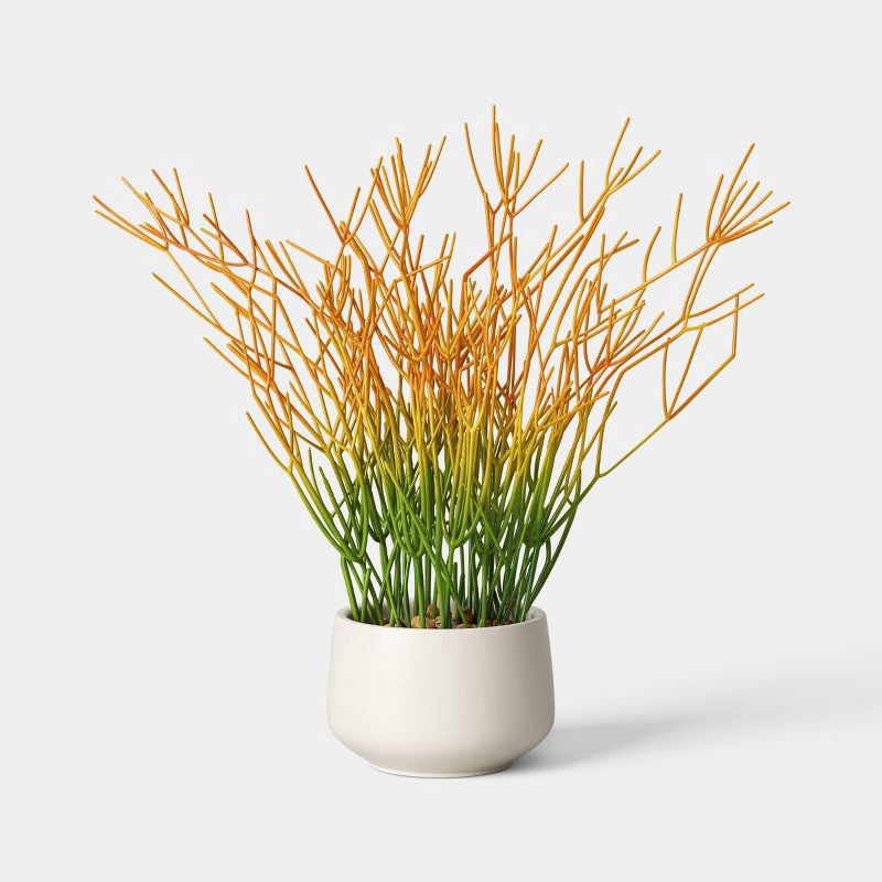 slide 1 of 4, 16" Artificial Pencil Cactus Dish Garden - Threshold™, 1 ct
