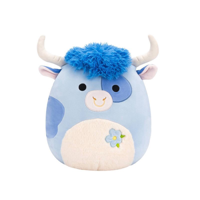 slide 1 of 11, Squishmallows 12" Bermayeh Blue Ball with Fuzzy White Belly and Flower Medium Plush, 12 in