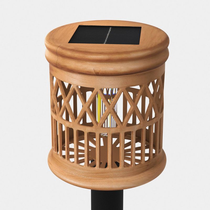 slide 3 of 3, Woven Single Solar LED Outdoor Path Light Black - Threshold™, 1 ct