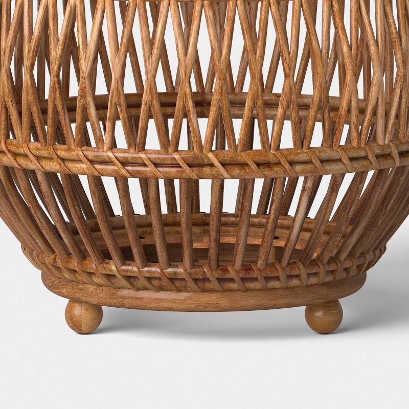 slide 4 of 5, Open Weave Battery/Solar LED Outdoor Medium Lantern - Threshold™, 1 ct