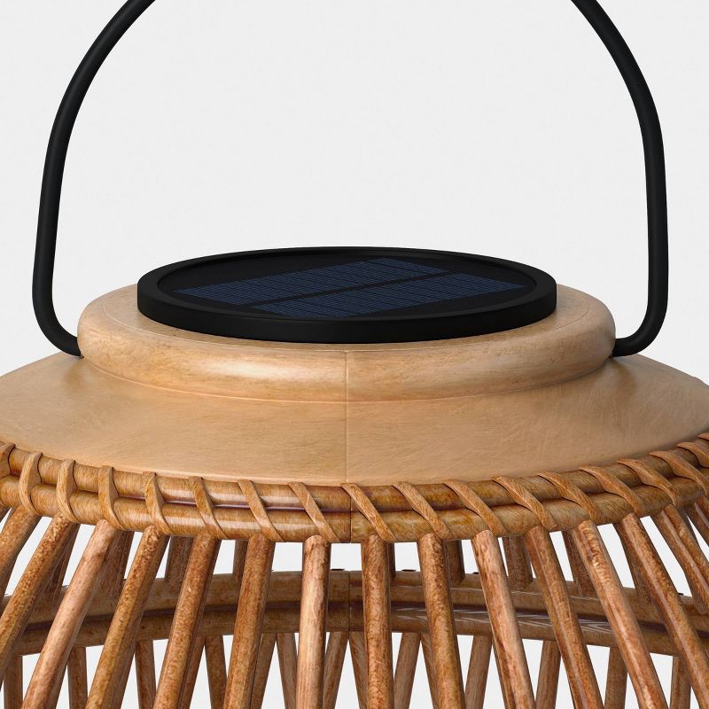 slide 5 of 5, Open Weave Battery/Solar LED Outdoor Medium Lantern - Threshold™, 1 ct