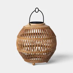 Open Weave Battery/Solar LED Outdoor Medium Lantern - Threshold™