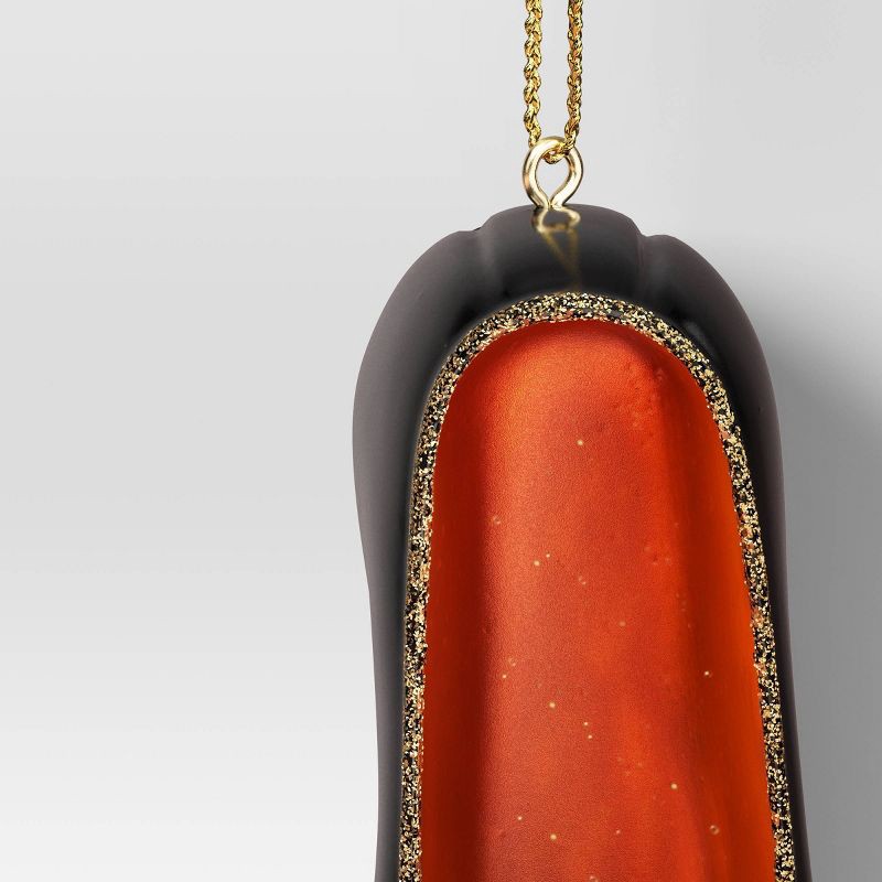 slide 3 of 3, 4" Christmas Resin Fancy Loafers Ornament Black - Wondershop™, 1 ct