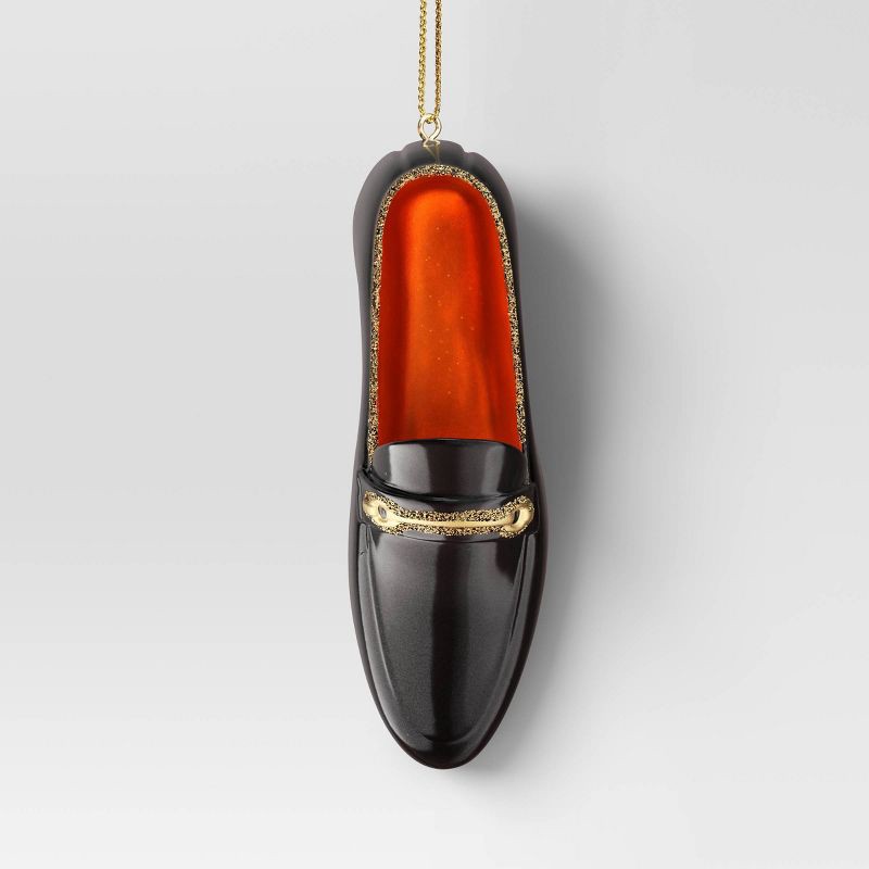slide 1 of 3, 4" Christmas Resin Fancy Loafers Ornament Black - Wondershop™, 1 ct