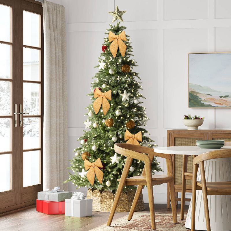 slide 2 of 3, 6.5" Christmas Tinsel Bow Ornament Gold - Wondershop™, 1 ct