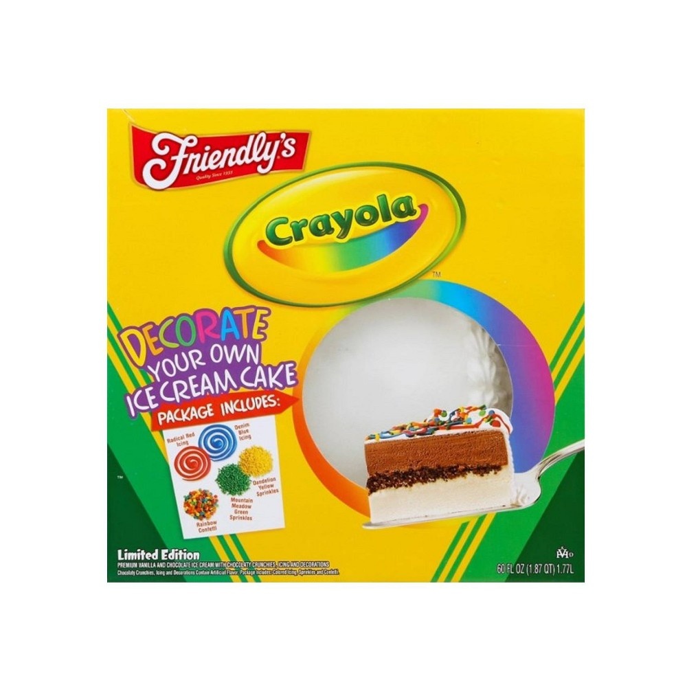 slide 2 of 3, Friendly's Ice Cream Cake, Crayola Decorate Your Own, 60 oz