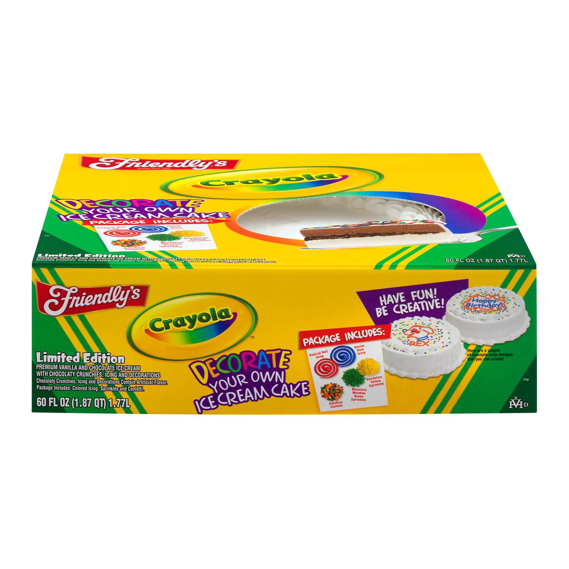 slide 1 of 3, Friendly's Ice Cream Cake, Crayola Decorate Your Own, 60 oz
