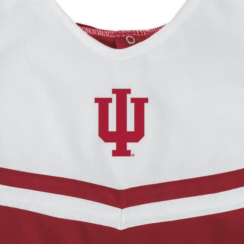 slide 3 of 3, NCAA Indiana Hoosiers Toddler Girls' Cheer Dress Set - 3T: Polyester Knit Leotard, 1 ct