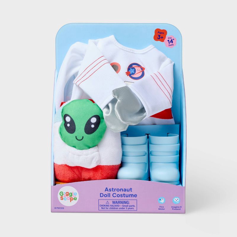 slide 3 of 4, 14" Baby Doll Astronaut Outfit - Gigglescape™: Science Fiction Space Costume, 8 Pieces, 8 ct