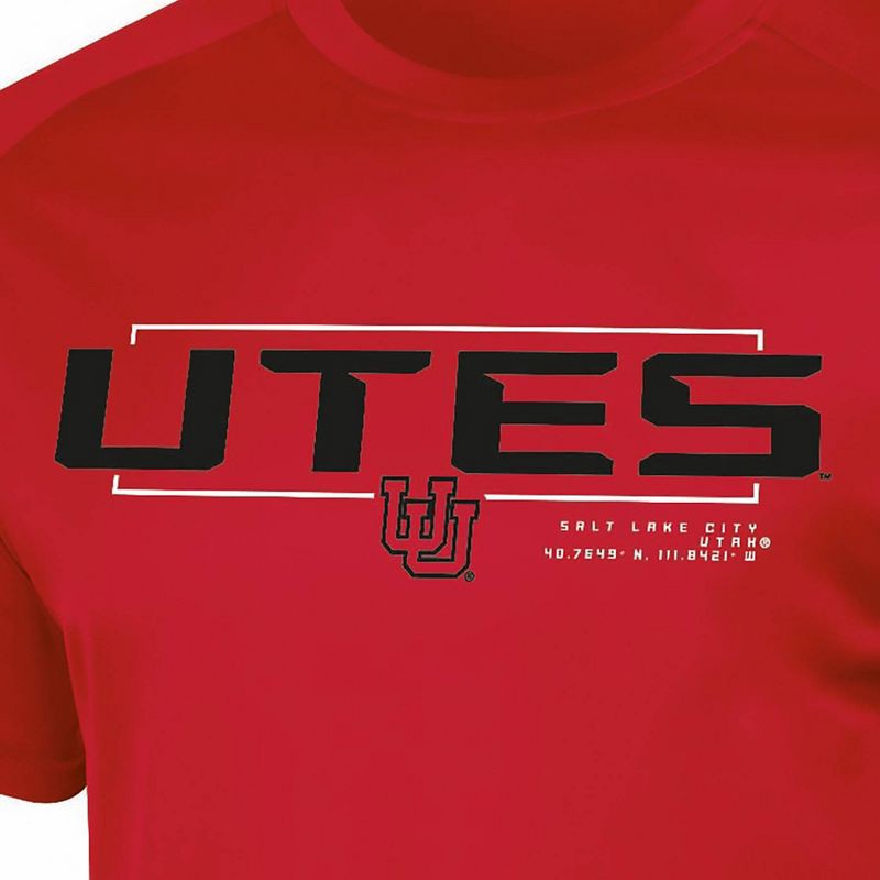 slide 3 of 3, NCAA Utah Utes Men's Poly T-Shirt - M: Lightweight Crew Neck, Short Sleeve, Solid Pattern, 1 ct