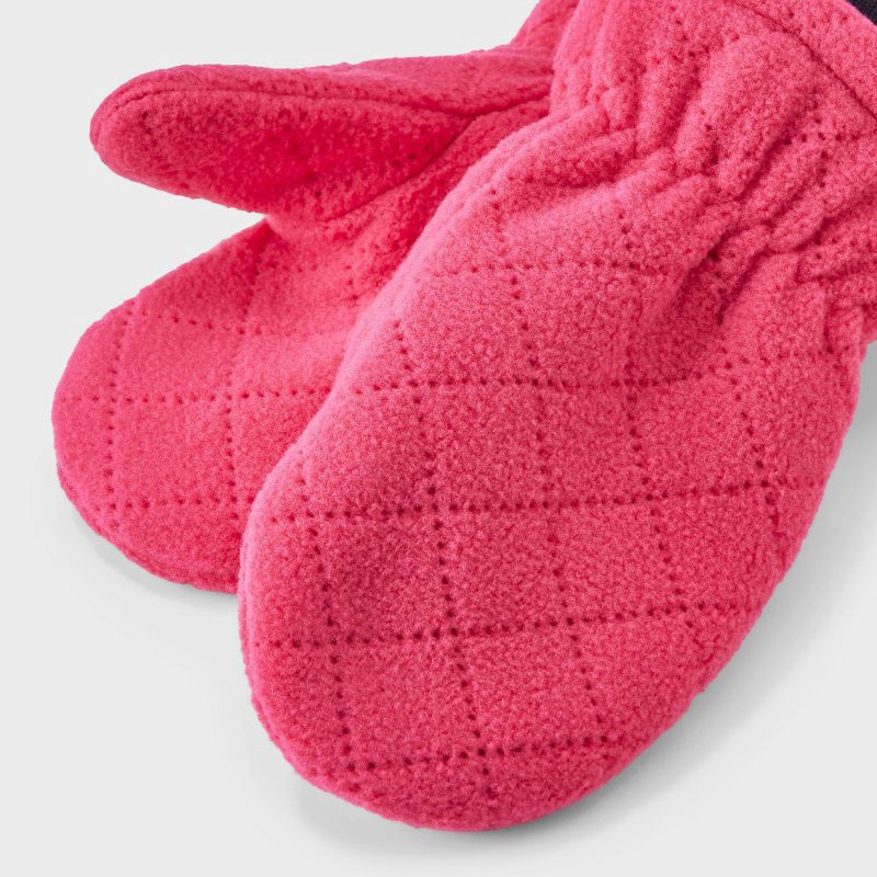 slide 2 of 3, Toddler Quilted Fleece Mittens - Cat & Jack™ Pink 2T-5T, 1 ct