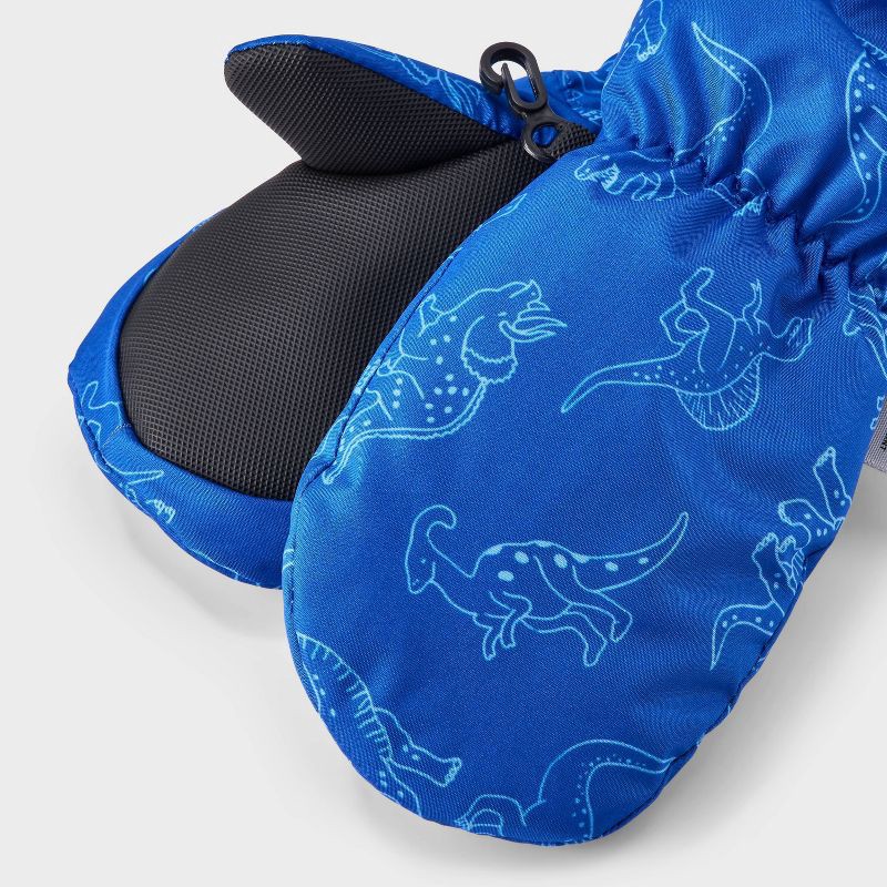 slide 2 of 3, Toddler Boys' Dinosaur Printed Extended Wrist Mittens - Cat & Jack™ Blue 12-24M, 1 ct