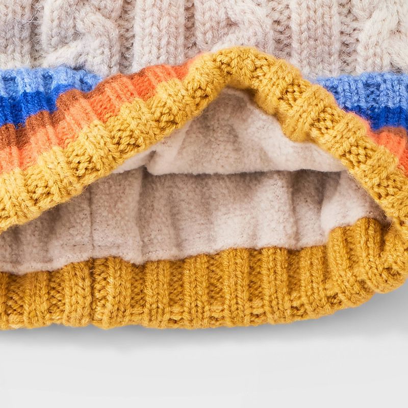 slide 3 of 3, Toddler Boys' Cable Knit Striped Beanies - Cat & Jack™ 2T-5T, 1 ct