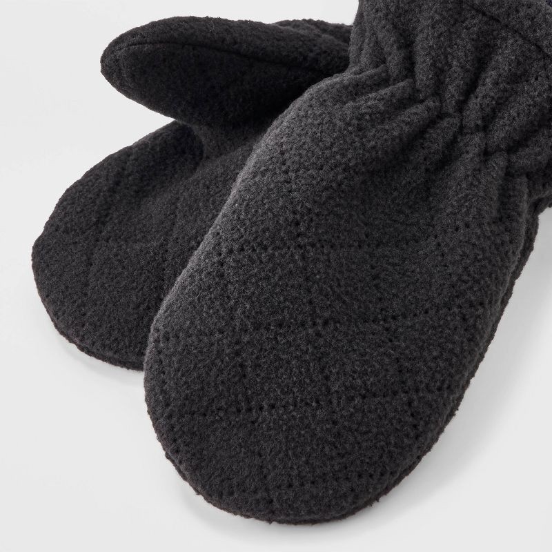 slide 2 of 3, Toddler Quilted Fleece Mittens - Cat & Jack™ Black 2T-5T, 1 ct