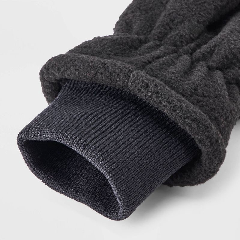 slide 3 of 3, Toddler Quilted Fleece Mittens - Cat & Jack™ Black 2T-5T, 1 ct