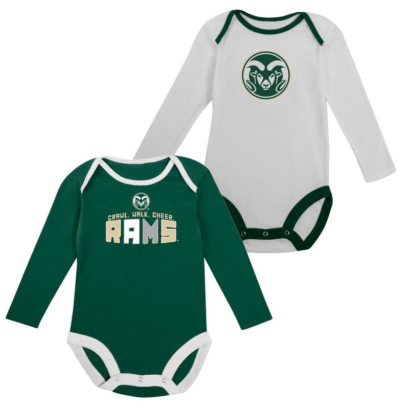 slide 5 of 5, NCAA Colorado State Rams Infant Boys' 2pk Long Sleeve Bodysuit - 6-9M, 2 ct