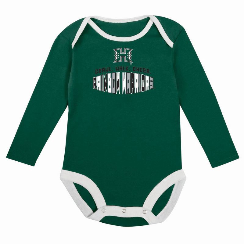 slide 3 of 5, NCAA Hawaii Rainbow Warriors Infant Boys' 2pk Long Sleeve Bodysuit - 6-9M, 2 ct