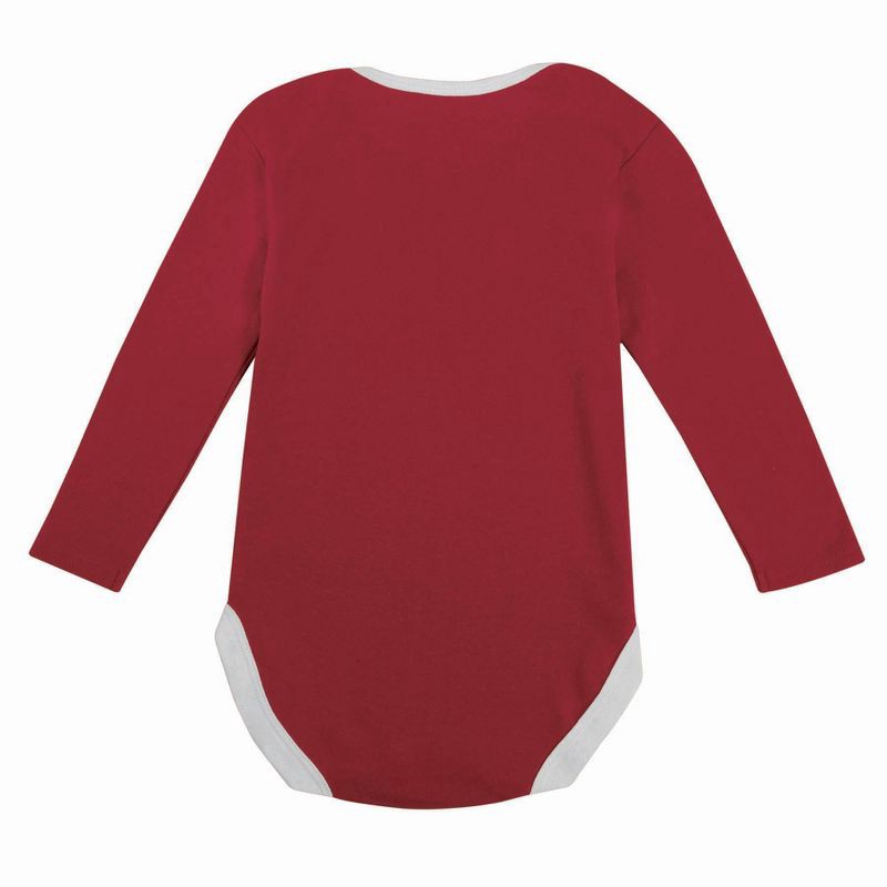 slide 4 of 5, NCAA Indiana Hoosiers Infant Boys' 2pk Long Sleeve Bodysuit - 0-3M, 2 ct