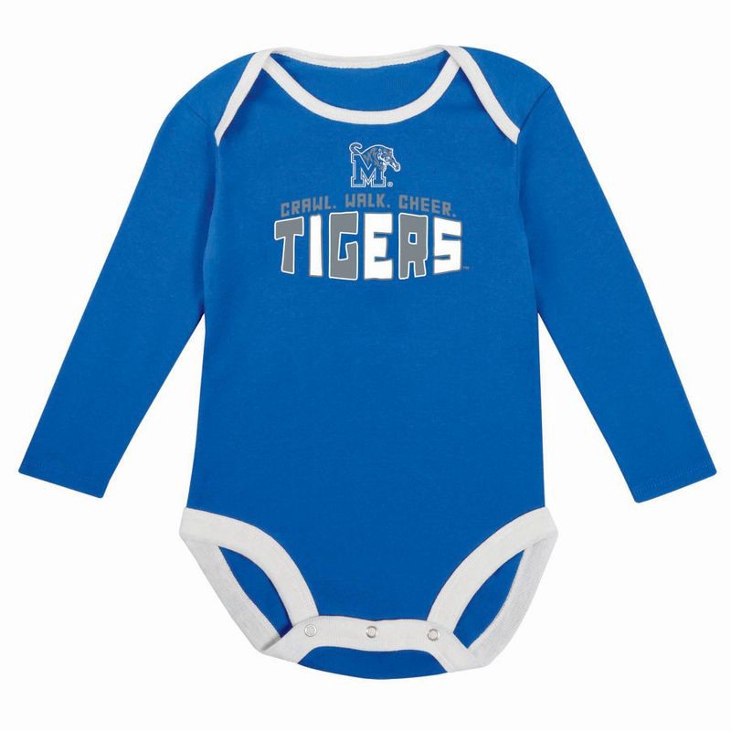 slide 3 of 5, NCAA Memphis Tigers Infant Boys' 2pk Long Sleeve Bodysuit - 6-9M, 2 ct