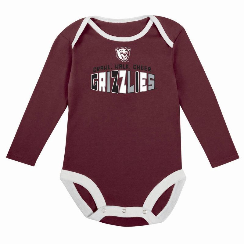 slide 3 of 5, NCAA Montana Grizzlies Infant Boys' 2pk Long Sleeve Bodysuit - 0-3M, 2 ct