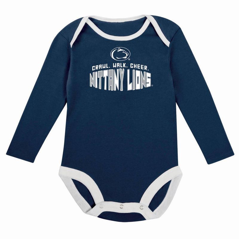 slide 3 of 5, NCAA Penn State Nittany Lions Infant Boys' 2pk Long Sleeve Bodysuit - 6-9M, 2 ct
