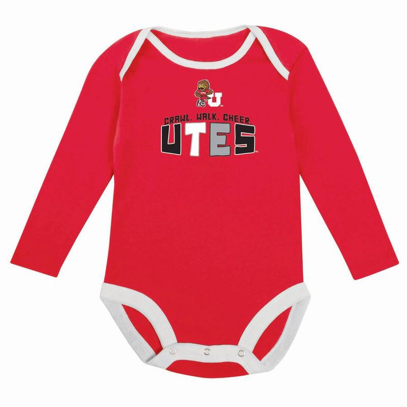 slide 3 of 5, NCAA Utah Utes Infant Boys' 2pk Long Sleeve Bodysuit - 6-9M, 2 ct