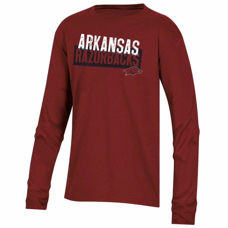 slide 1 of 3, NCAA Arkansas Razorbacks Boys' Long Sleeve T-Shirt - S, 1 ct