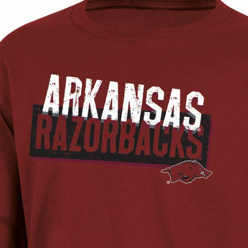 slide 3 of 3, NCAA Arkansas Razorbacks Boys' Long Sleeve T-Shirt - M: Cotton-Polyester Jersey, 1 ct