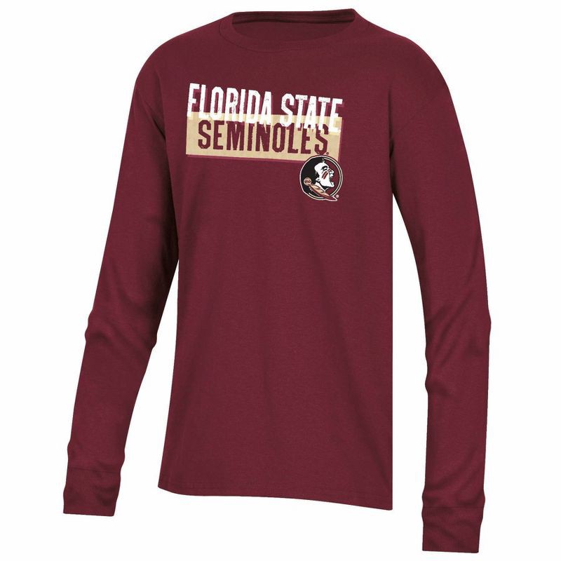 slide 1 of 3, NCAA Florida State Seminoles Boys' Long Sleeve T-Shirt - S, 1 ct