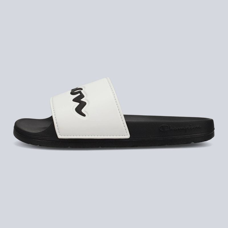 slide 2 of 4, Champion Women's IPO Squish Slide Sandals - Black/White 10, 1 ct