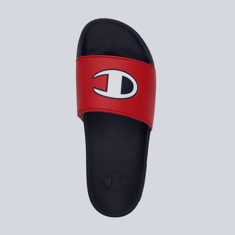 slide 3 of 4, Champion Men's IPO Squish Slide Sandals - Red/Navy Blue 10, 1 ct