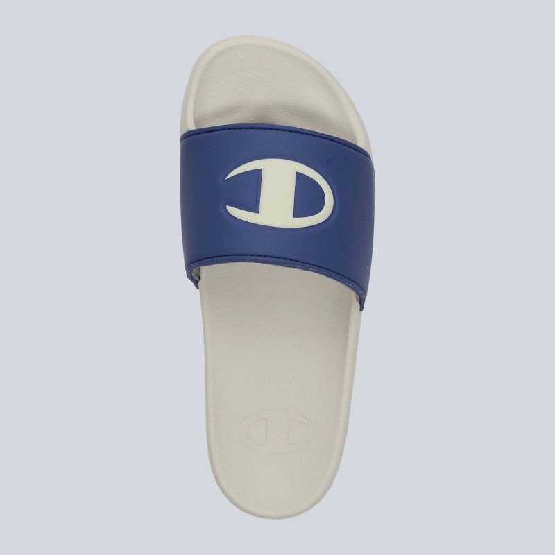 slide 3 of 4, Champion Men's IPO Squish Slide Sandals - Blue/Off White 13, 1 ct
