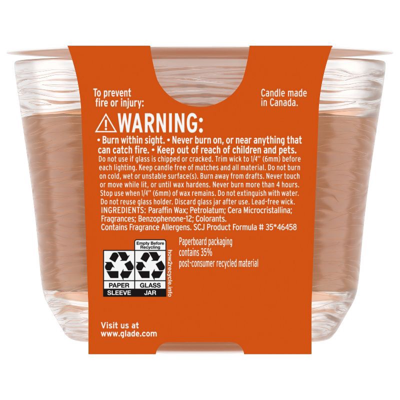 slide 3 of 14, Glade 3 Wick Fall Candle in Glass Jar - Pumpkin & Ginger - 6.8oz, 6.8 oz