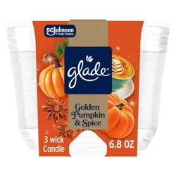 Glade 3 Wick Holiday Scented Holiday Candle for Winter - Golden Pumpkin & Spice - 6.8oz​
