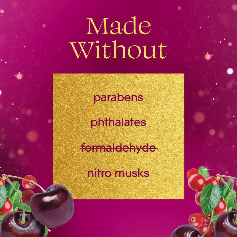 slide 6 of 13, Glade 3 Wick Holiday Scented Christmas Candle for Stocking Stuffers - Black Cherry & Cranberry - 6.8oz​, 6.8 oz