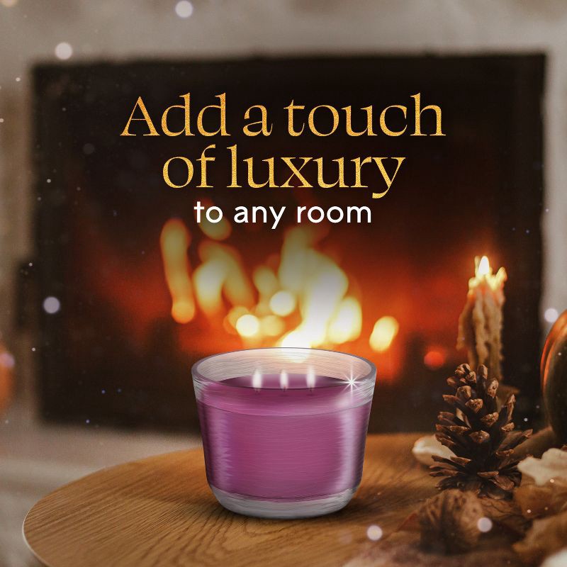 slide 7 of 13, Glade 3 Wick Holiday Scented Christmas Candle for Stocking Stuffers - Black Cherry & Cranberry - 6.8oz​, 6.8 oz