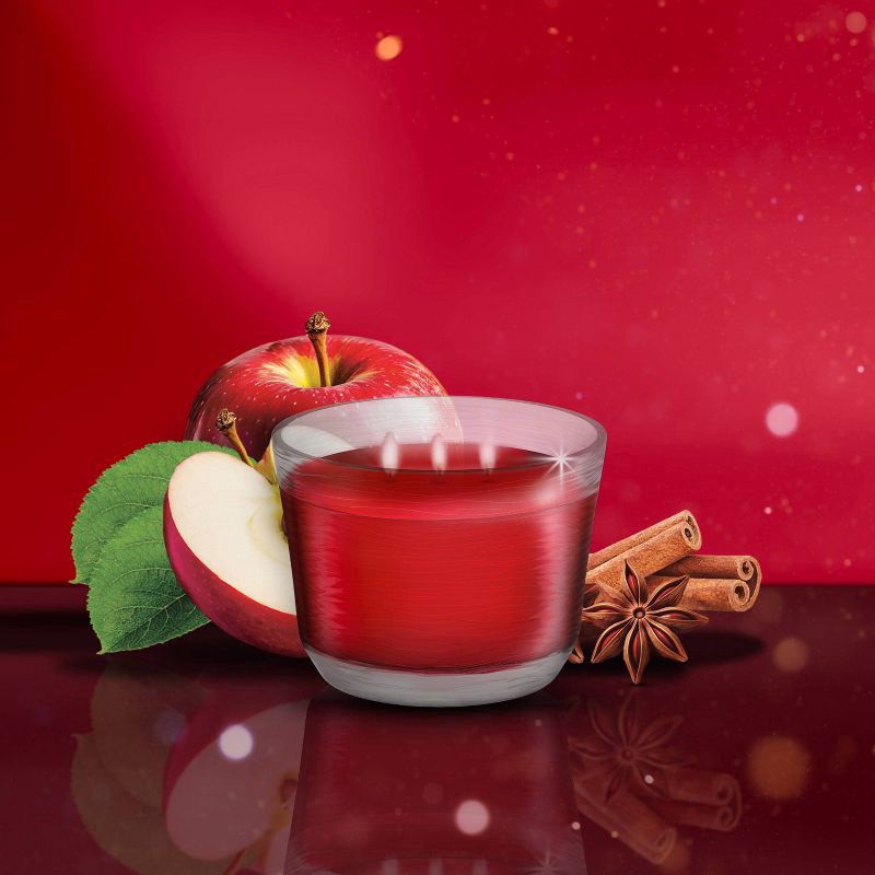 slide 2 of 13, Glade 3 Wick Holiday Scented Christmas Candle for Stocking Stuffers - Warm Apple & Spices - 6.8oz​, 6.8 oz