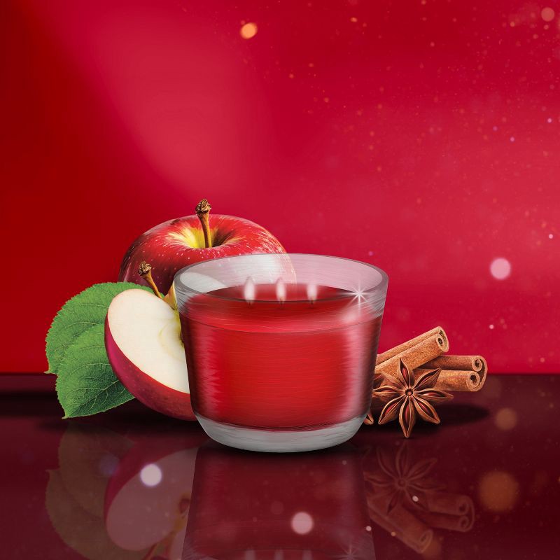 slide 2 of 14, Glade 3 Wick Fall Candle in Glass Jar - Warm Apple & Spices - 6.8oz, 6.8 oz
