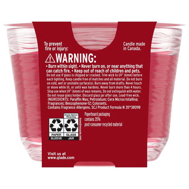 slide 3 of 13, Glade 3 Wick Holiday Scented Christmas Candle for Stocking Stuffers - Warm Apple & Spices - 6.8oz​, 6.8 oz