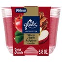 Glade 3 Wick Holiday Scented Holiday Candle for Winter - Warm Apple & Spices - 6.8oz