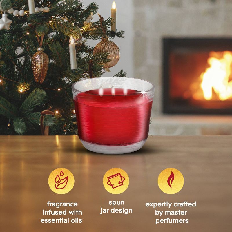 slide 8 of 13, Glade 3 Wick Holiday Scented Christmas Candle for Stocking Stuffers - Warm Apple & Spices - 6.8oz​, 6.8 oz