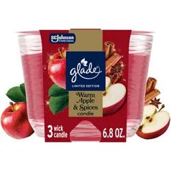 Glade 3 Wick Fall Candle in Glass Jar - Warm Apple & Spices - 6.8oz