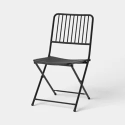 Wire Back Outdoor Patio Chair Black - Room Essentials™