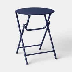 Metal Round Open Weave Bistro Patio End Table Navy Blue - Threshold™