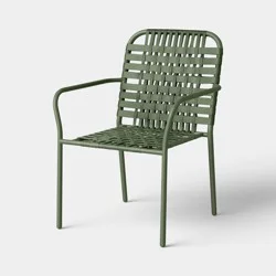 Open Weave Outdoor Patio Dining Stack Chair Green - Threshold™