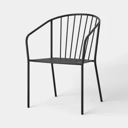 Wire Back Outdoor Patio Dining Stacking Chair Black - Room Essentials™